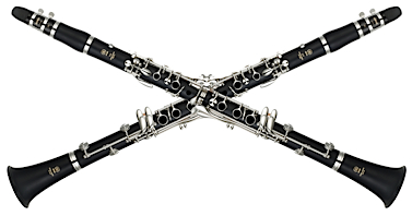 Two crossed clarinets